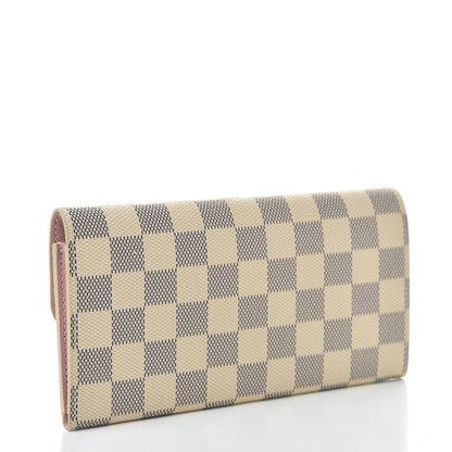 Louis Vuitton Damier Azur Emilie Wallet Rose Ballerine 3 of 7