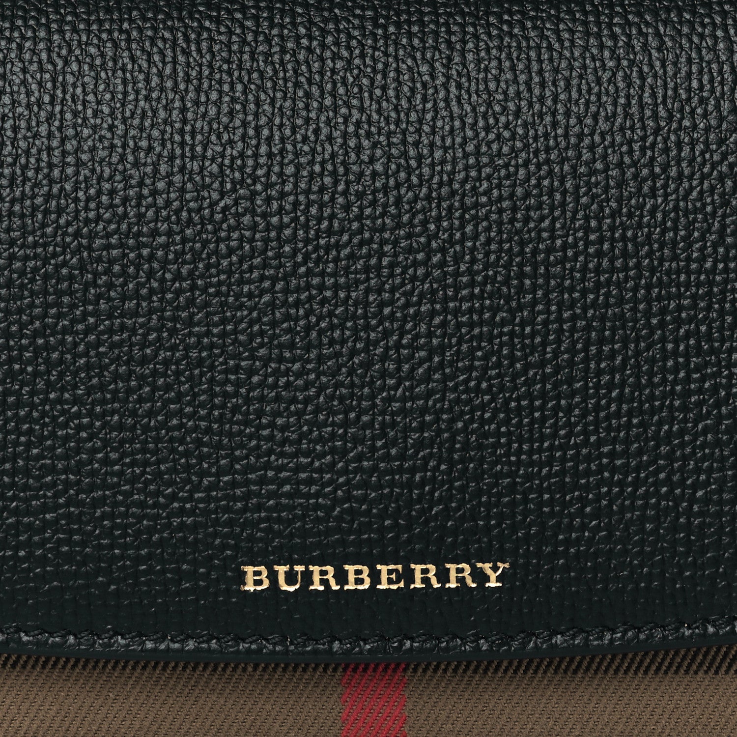 Burberry Grainy Calfskin House Check Henley Wallet On Chain Black 6 of 8
