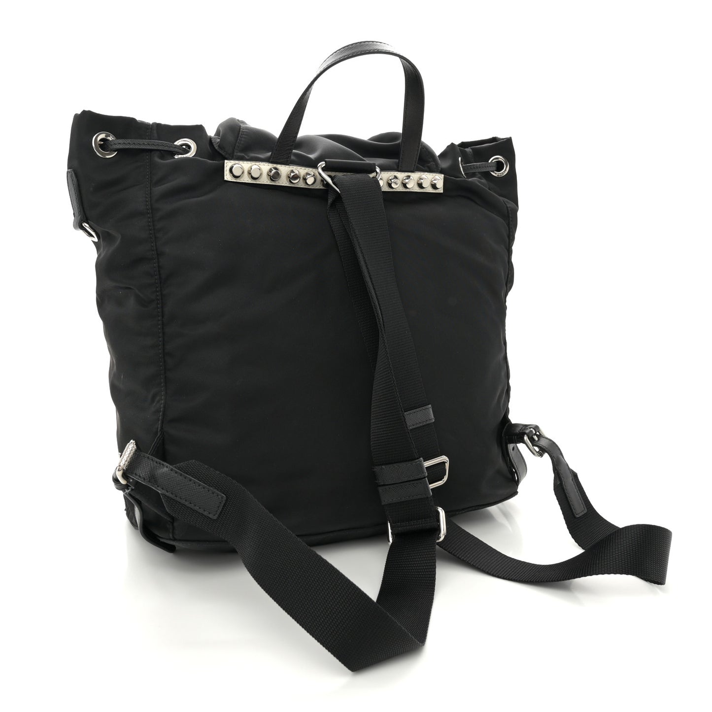 Nylon New Vela Studded Backpack Black Fuoco