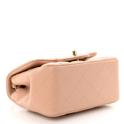 Chanel Lambskin Quilted Mini Square Flap Beige 4 of 10