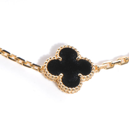 Van Cleef & Arpels 18K Yellow Gold Black Onyx 10 Motifs Vintage Alhambra Necklace 4 of 8
