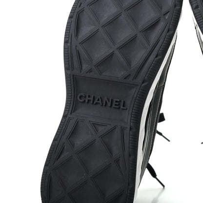 Chanel Velvet Calfskin Mixed Fibers CC Sneakers 39.5 Black 6 of 9
