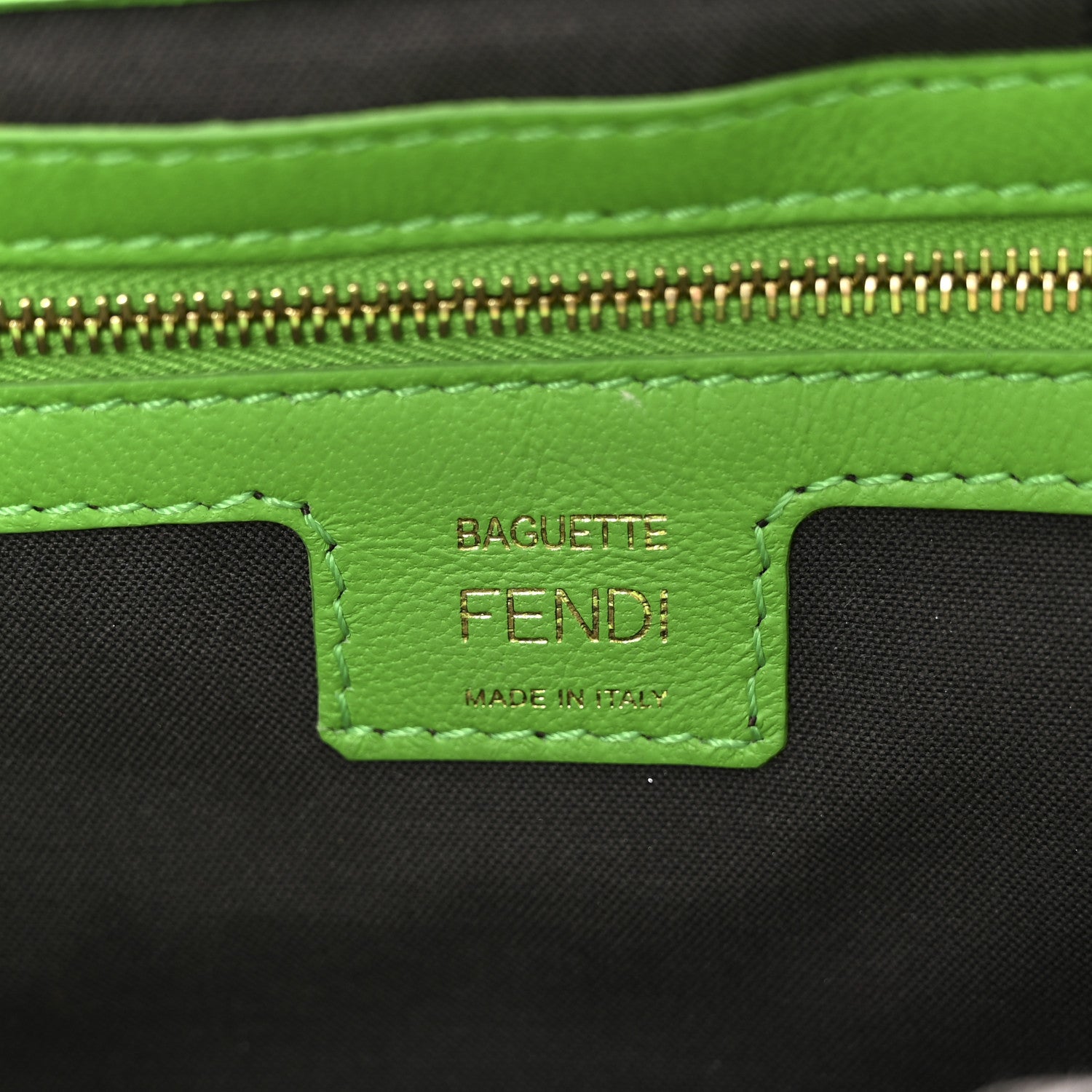 Fendi Nappa FF 1974 Embossed Baguette Tomatillo 6 of 10