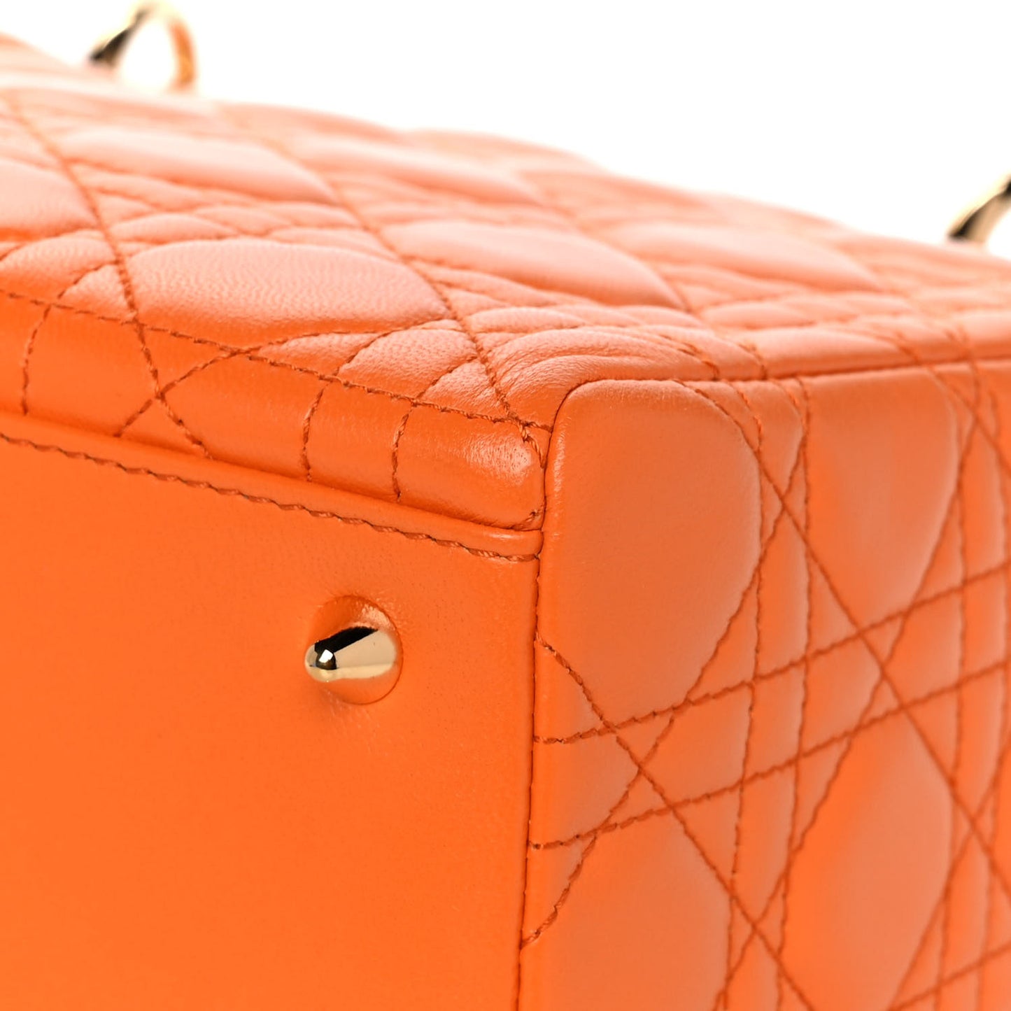 Lambskin Cannage Medium Lady Dior Orange