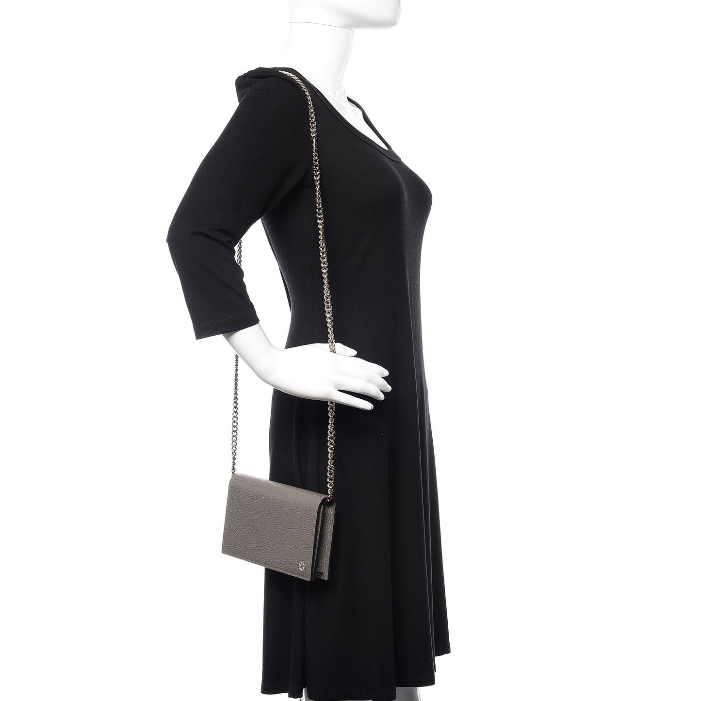 Dollar Calfskin Medium Betty Chain Wallet Loess