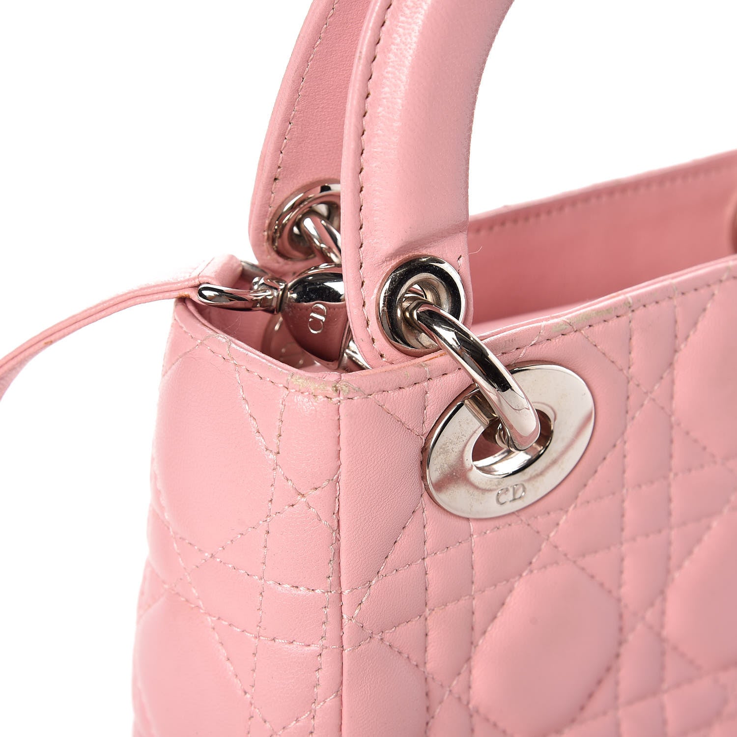 Christian Dior Lambskin Cannage Mini Lady Dior Rose Clair 17 of 19