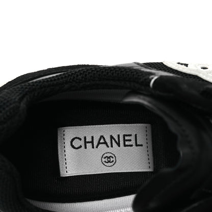 Chanel Mixed Fibers Suede Shiny Calfskin Womens CC Sneakers 40.5 Black 9 of 11