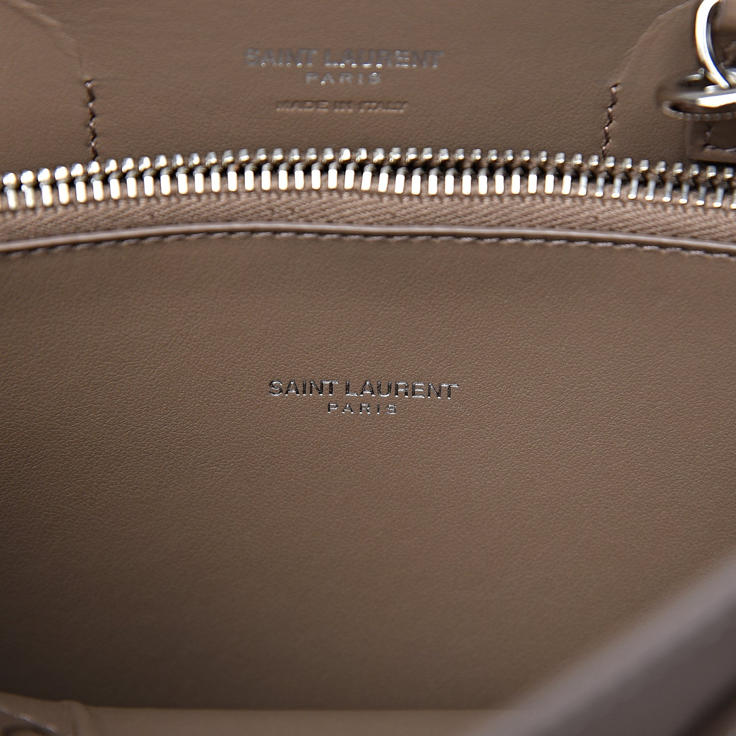 Grained Calfskin Topstitch Small Classic Sac De Jour Taupe
