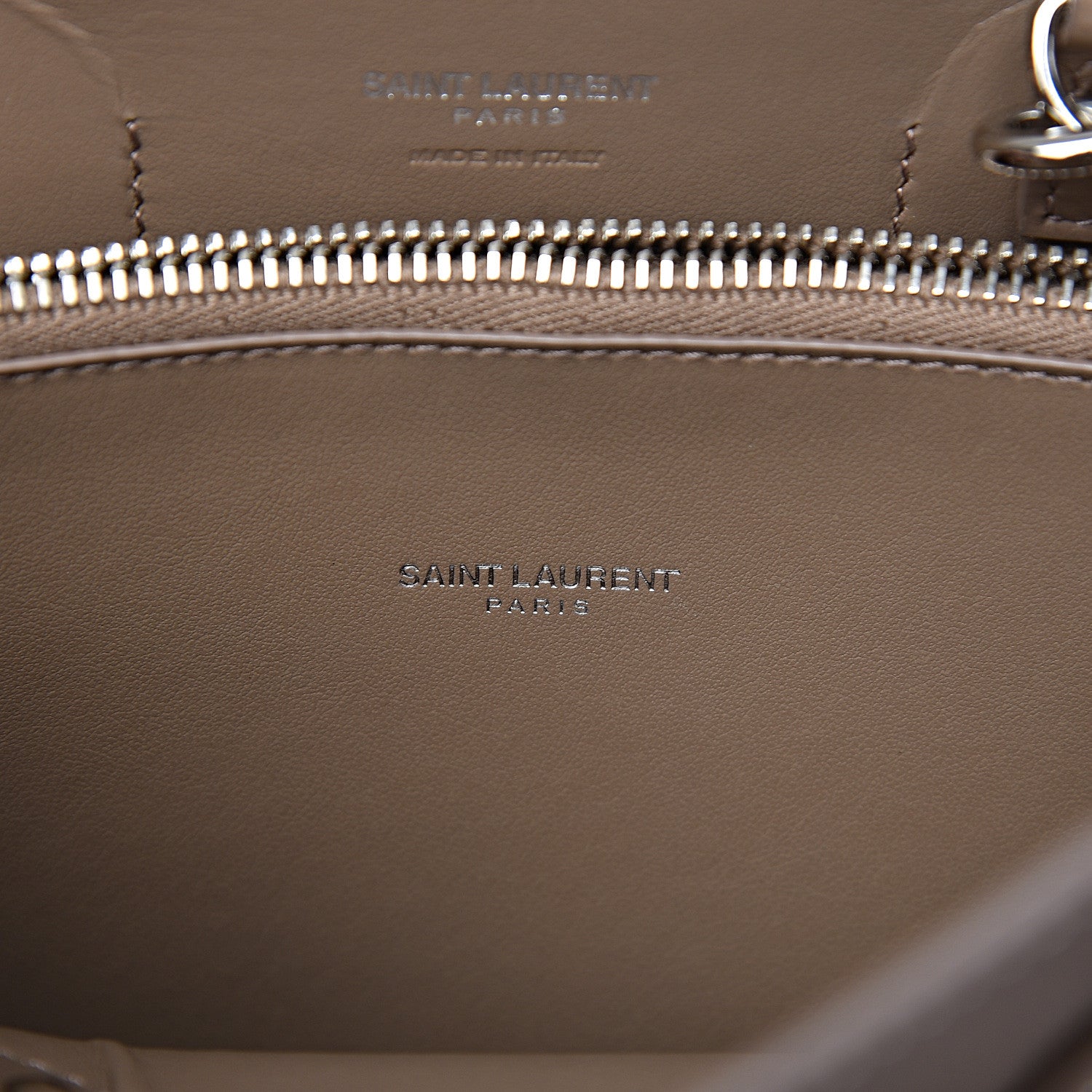 Saint Laurent Grained Calfskin Topstitch Small Classic Sac De Jour Taupe 7 of 10