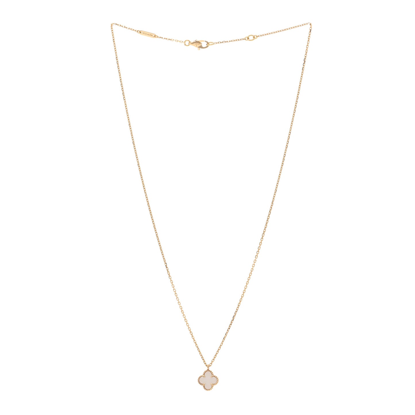 18K Yellow Gold Mother of Pearl Sweet Alhambra Pendant Necklace