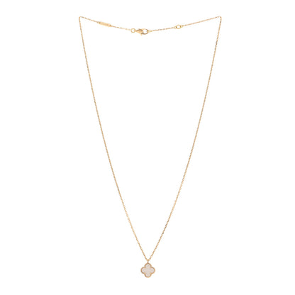Van Cleef & Arpels 18K Yellow Gold Mother of Pearl Sweet Alhambra Pendant Necklace 3 of 6