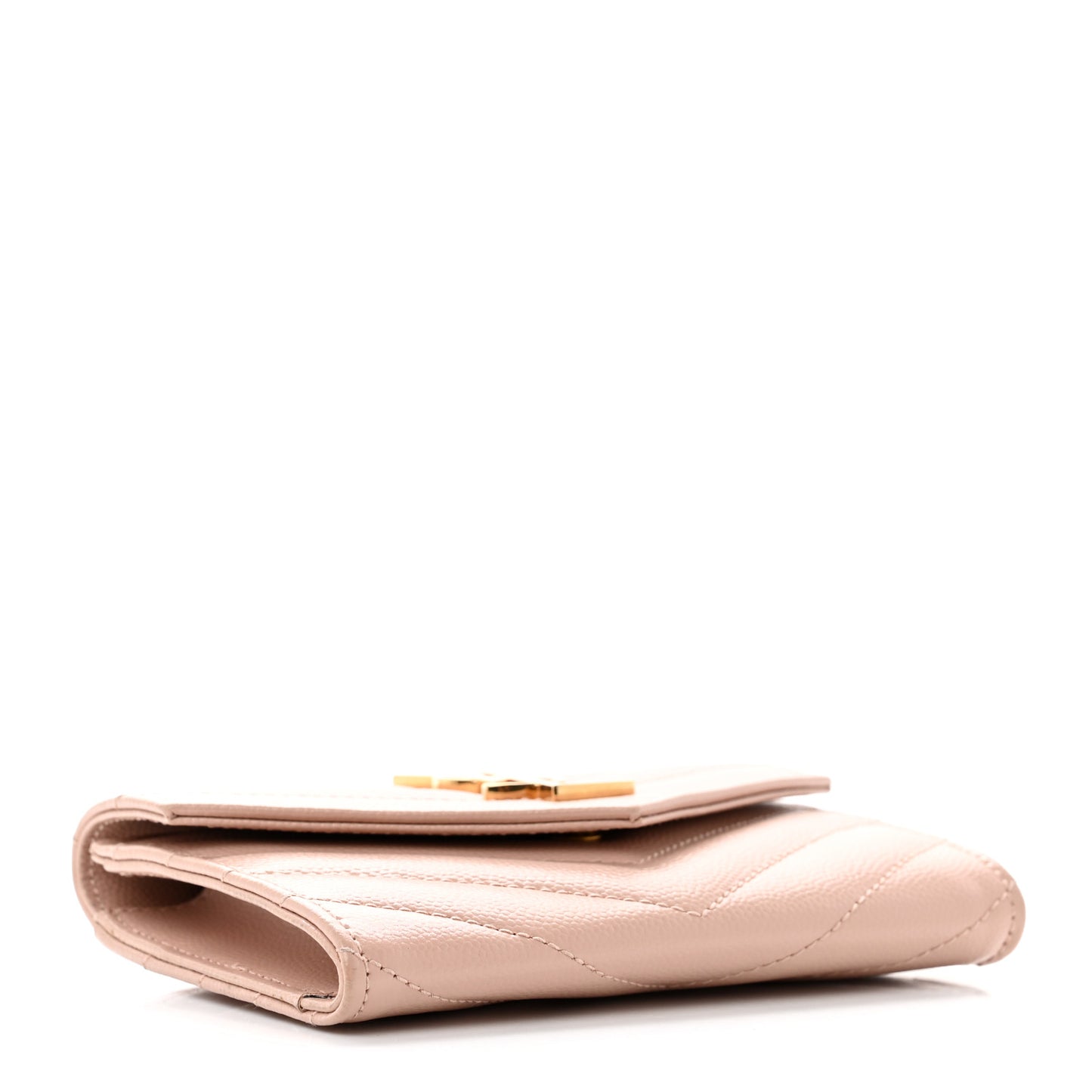 Grain De Poudre Matelasse Chevron Small Monogram Envelope Wallet Pink