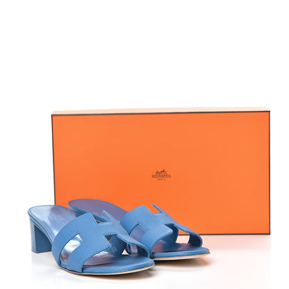 Hermes Epsom Oasis Sandals 38 Bleu Curacao 14 of 14