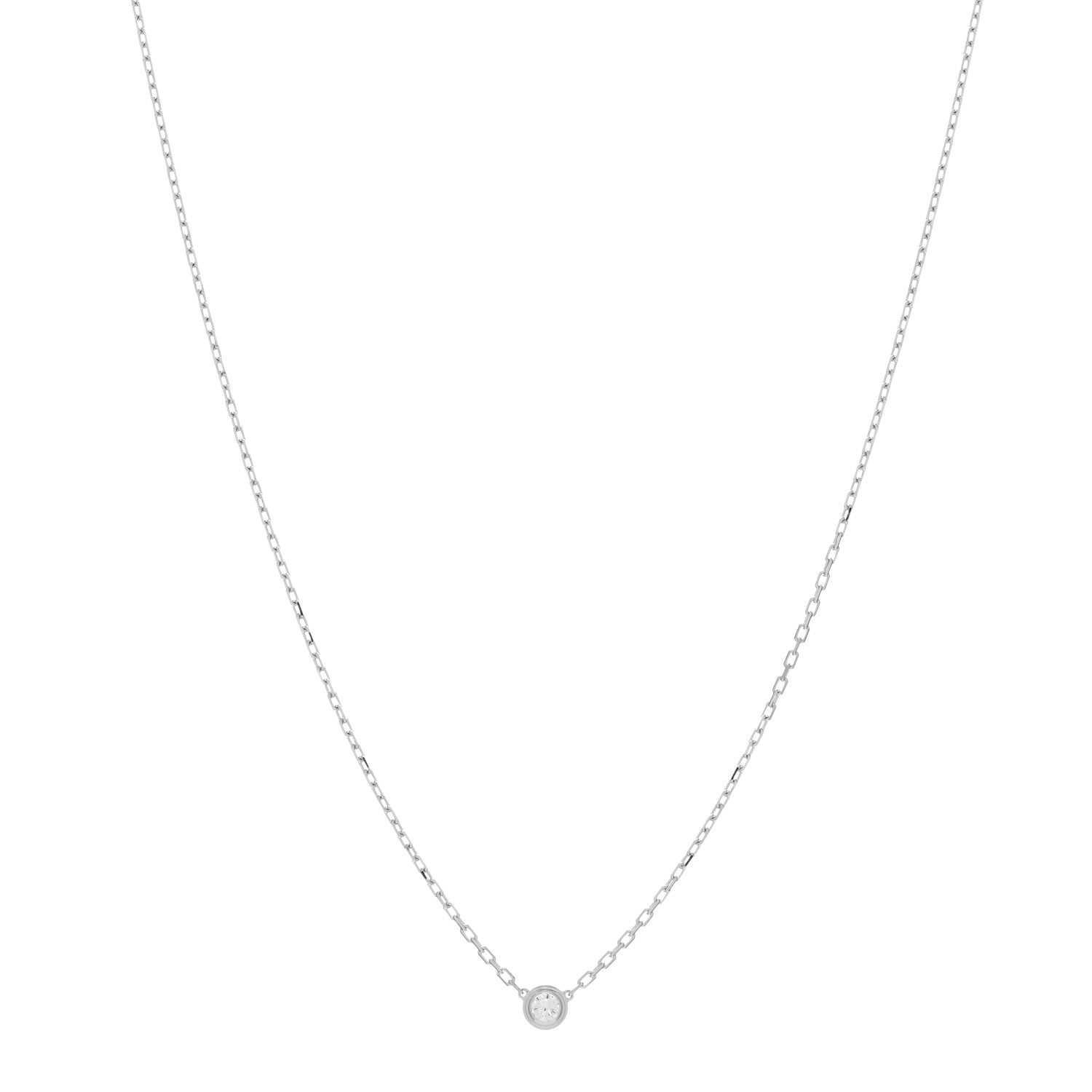 Cartier 18K White Gold Diamond SM D'Amour Pendant Necklace 1 of 5