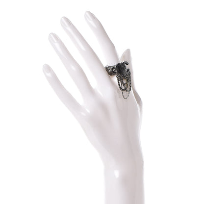 Chanel Ruthenium Chain CC Logo Ring 6.5 2 of 3