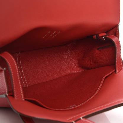 Hermes Taurillon Clemence Halzan 31 Rouge Casaque 6 of 10