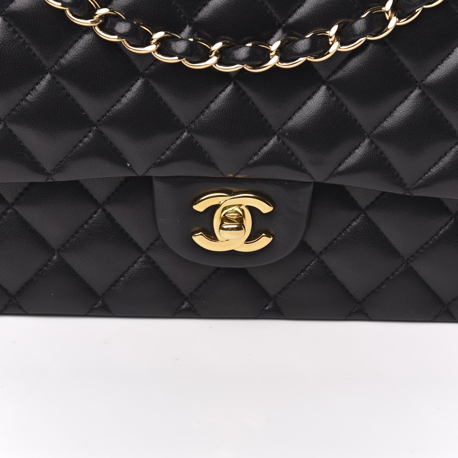 Chanel Lambskin Quilted Medium Double Flap Black 13 of 13