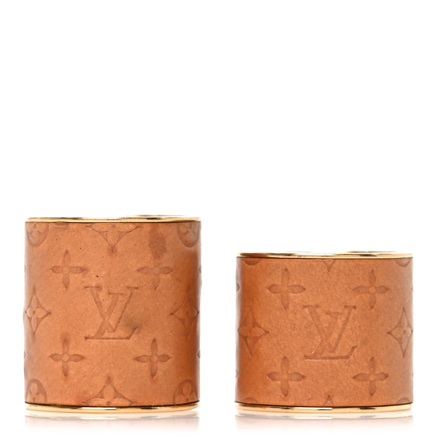 Louis Vuitton Calfskin Monogram Embossed Skin 2 Ring Set M 46/3.75 1 of 4