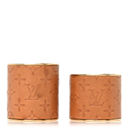 Louis Vuitton Calfskin Monogram Embossed Skin 2 Ring Set M 46/3.75 1 of 4