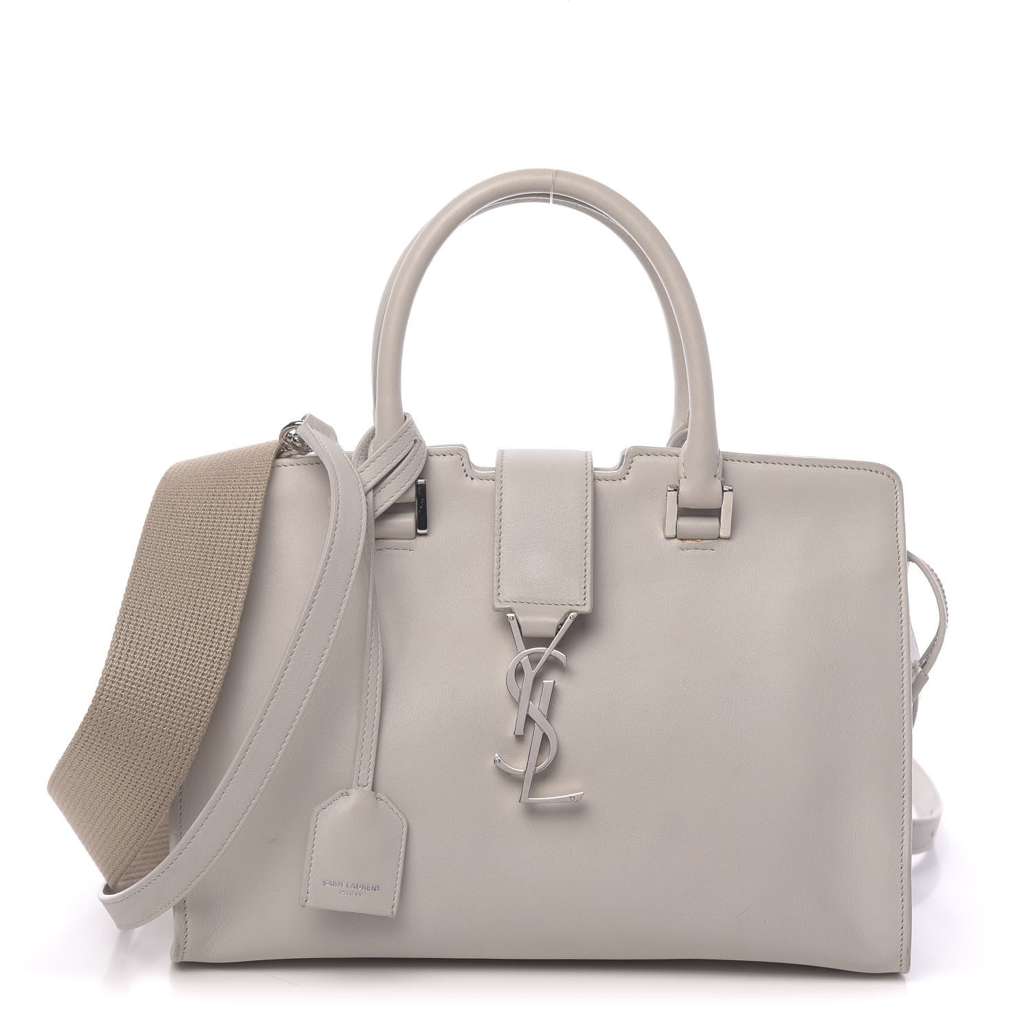 Saint Laurent Smooth Calfskin Baby Monogram Cabas Gris Perle 1 of 22