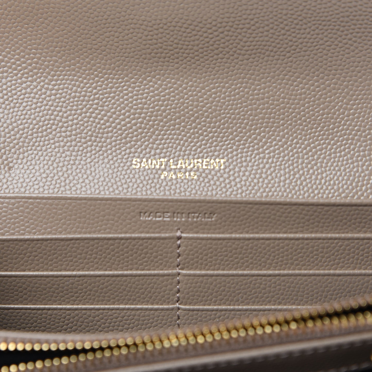 Grain De Poudre Matelasse Chevron Monogram Flap Wallet Taupe