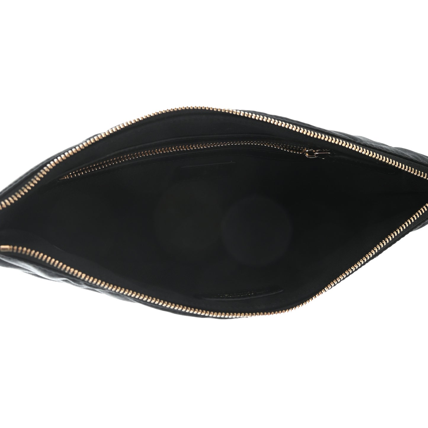 Satin Quilted Chain Around Medium Cosmetic Case Black