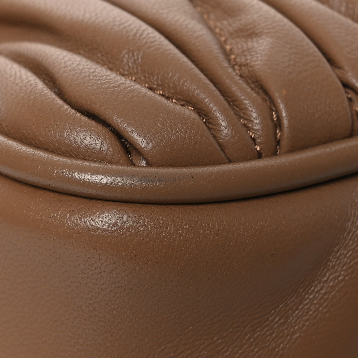 Nappa Matelasse Large Arcadie Top Handle Bag Caramel