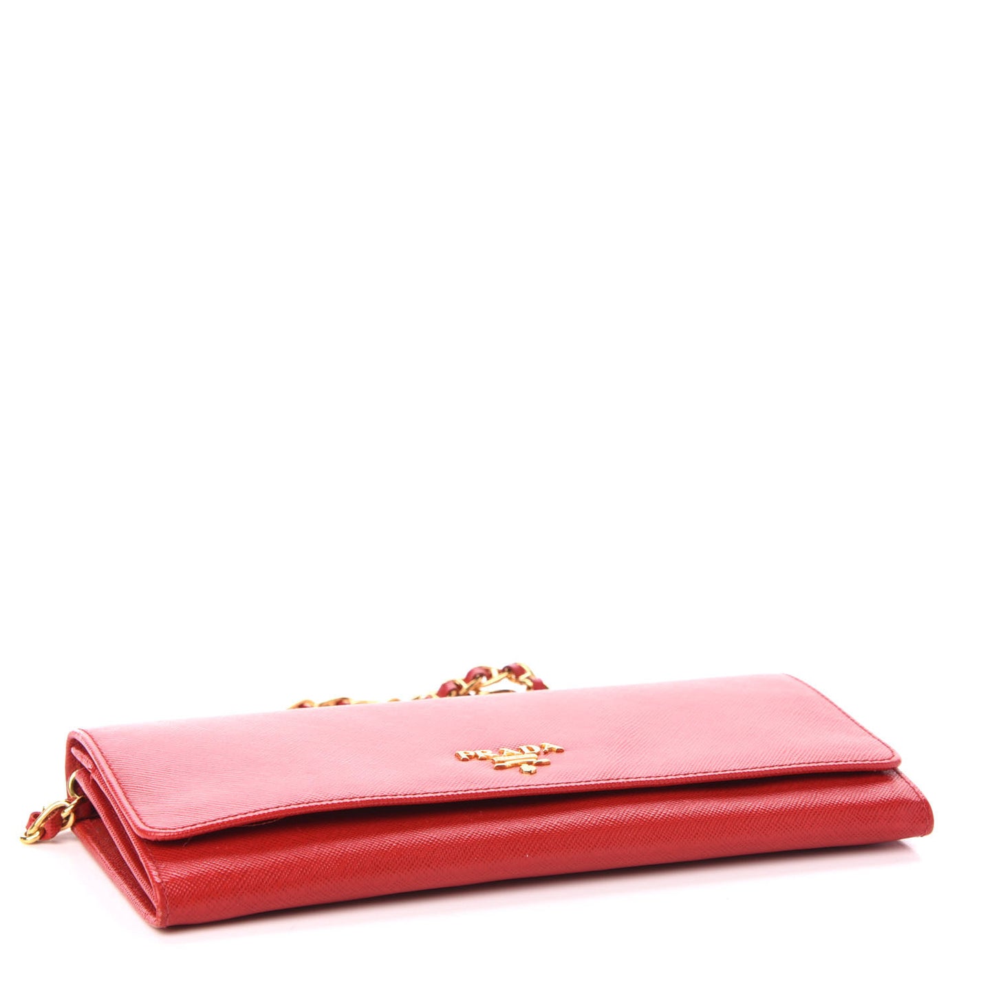 Saffiano Metal Oro Chain Wallet Fuoco