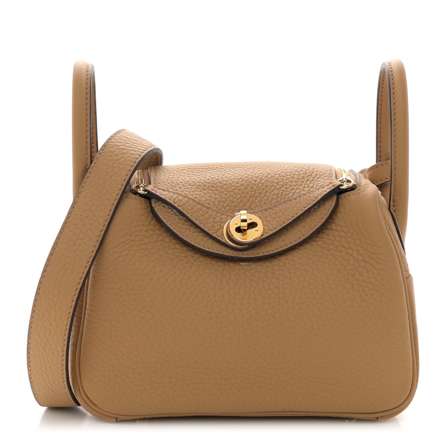 Hermes Taurillon Clemence Mini Lindy 20 Biscuit 1 of 11