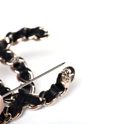 Chanel Lambskin Chain CC Brooch Black Gold 6 of 7