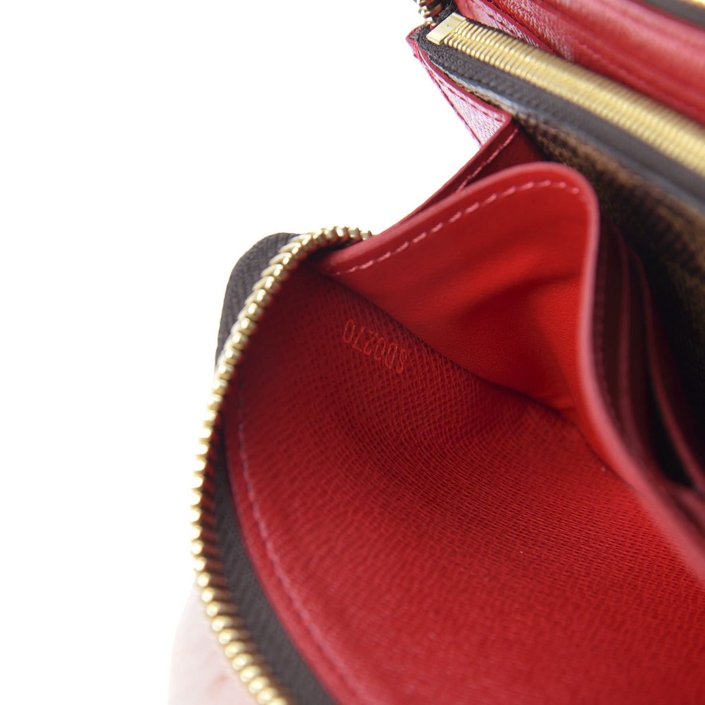 Damier Ebene Clemence Wallet Cherry
