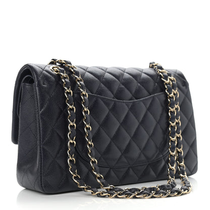 Chanel Caviar Quilted Medium Double Flap Navy 3 of 10
