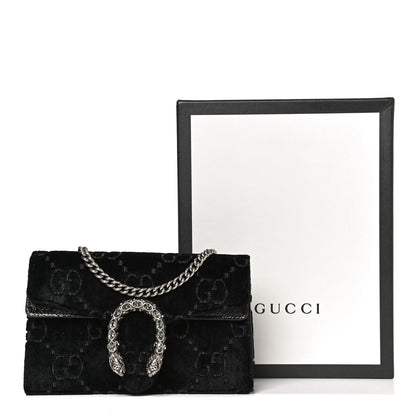 Gucci Velvet GG Monogram Super Mini Dionysus Shoulder Bag Black 10 of 10
