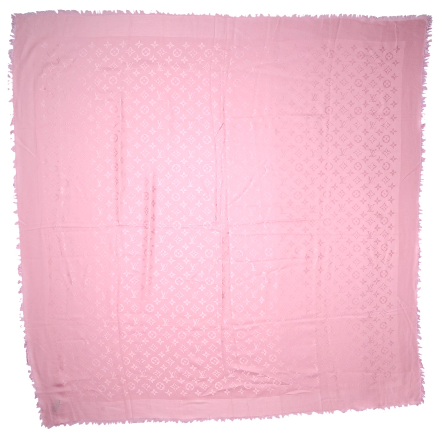 Wool Silk Monogram Shawl Rose Petale