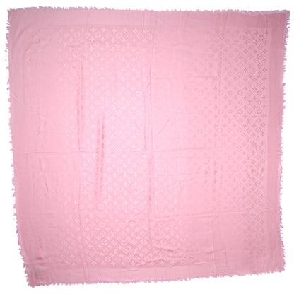 Louis Vuitton Wool Silk Monogram Shawl Rose Petale 3 of 6