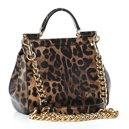 Dolce & Gabbana Dauphine Studded Leopard Print Mini Miss Sicily Satchel Naturale 3 of 8