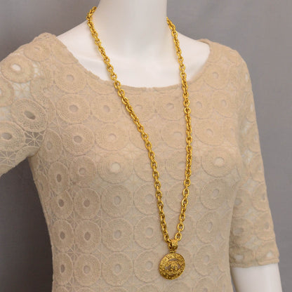 Chanel CC Medallion Chain Necklace Gold 6 of 6