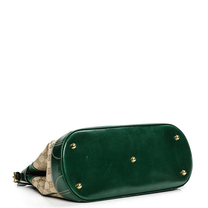 Gucci Monogram Crocodile Web Secret Top Handle Satchel Green 4 of 9