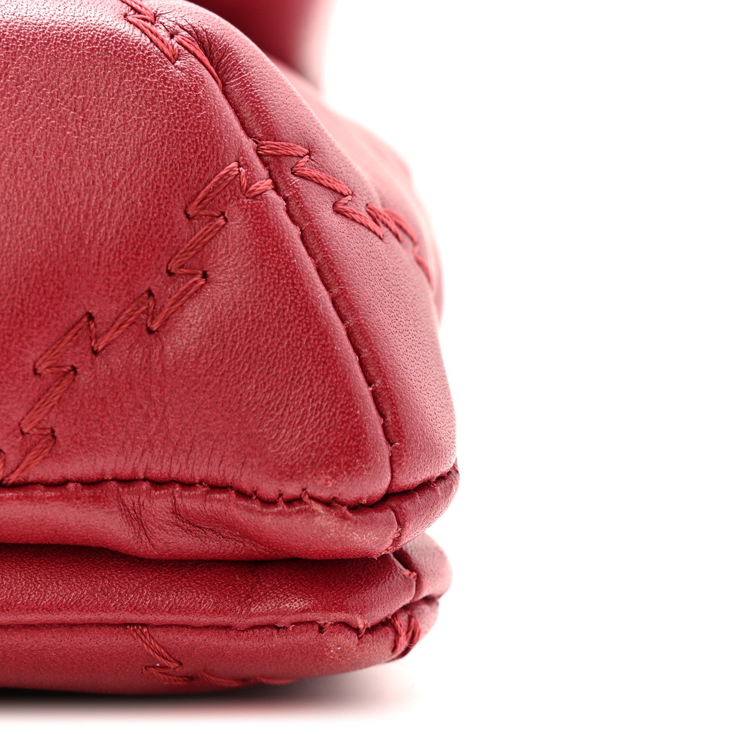 Chanel Calfskin Quilted Double Stitch Hamptons Clutch with Chain Red Red 12 of 14
