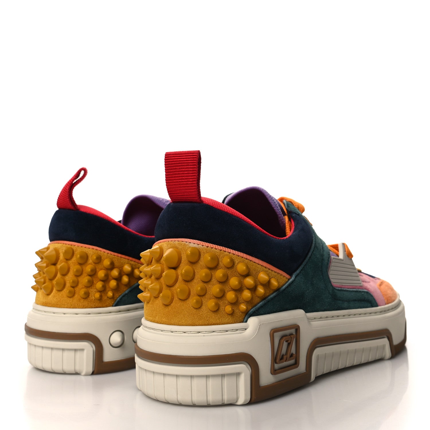 Christian Louboutin Calfskin Suede Spike Astroloubi Donna Low Top