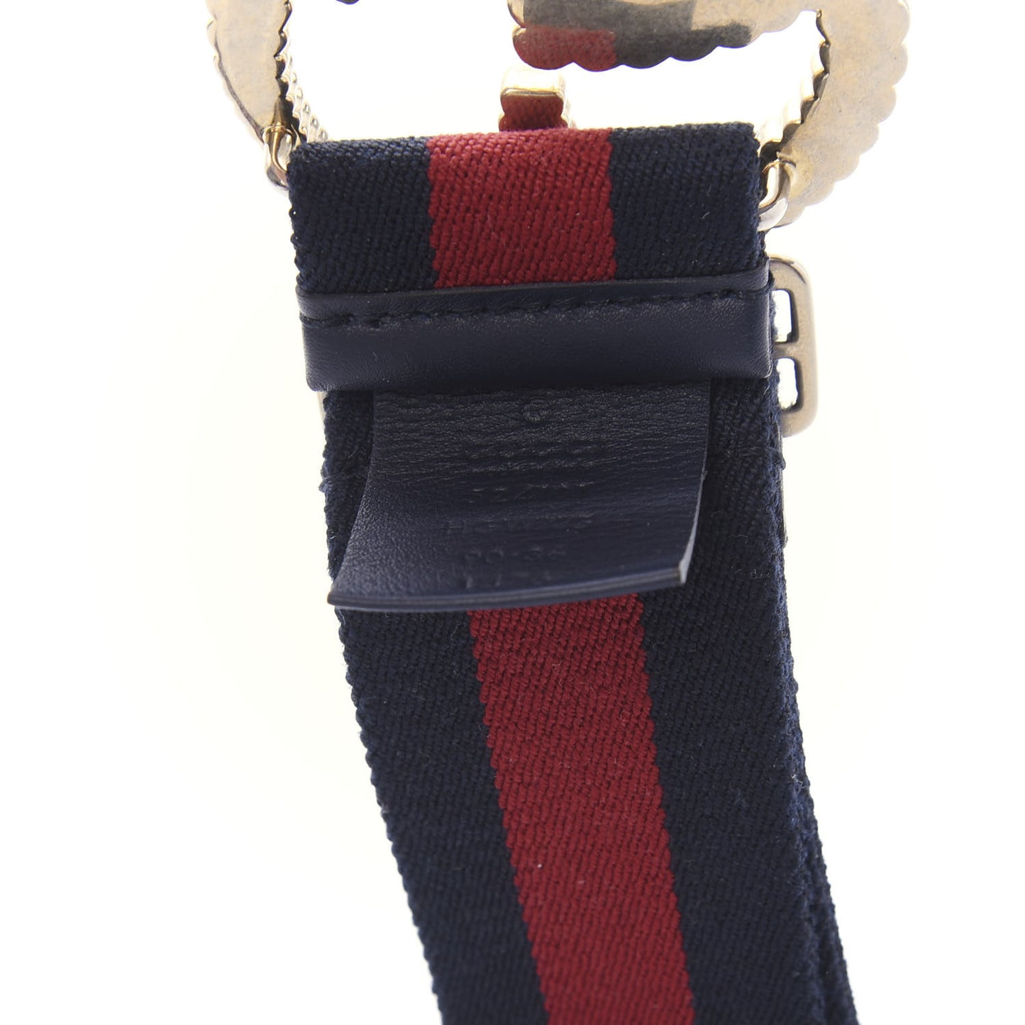 Canvas Torchon Double G Web Belt 90 36 Navy Red