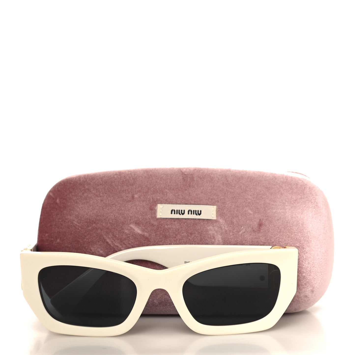 Acetate Rectangle Sunglasses SMU09W White
