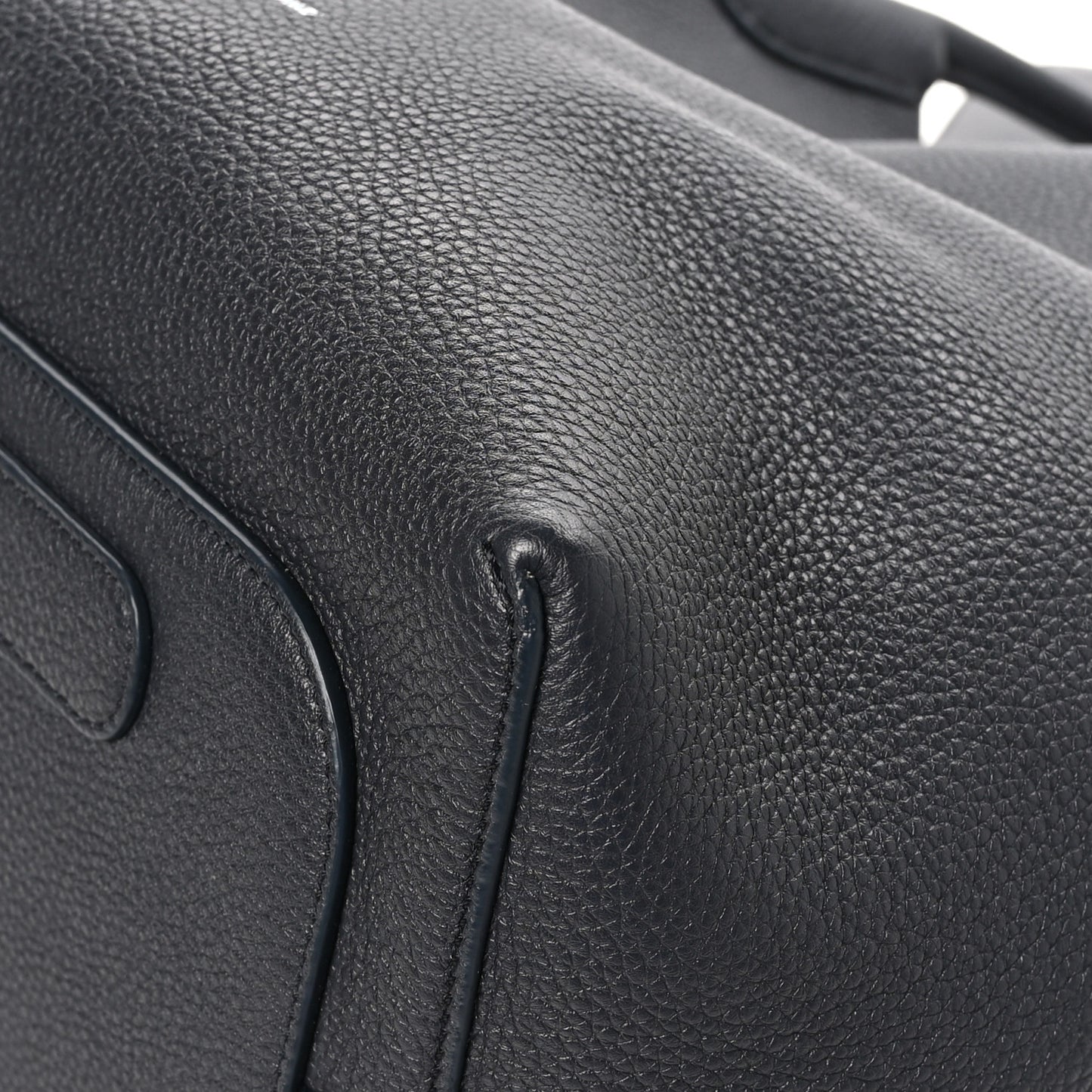 Grained Calfskin Large Bale Bag Navy Blue