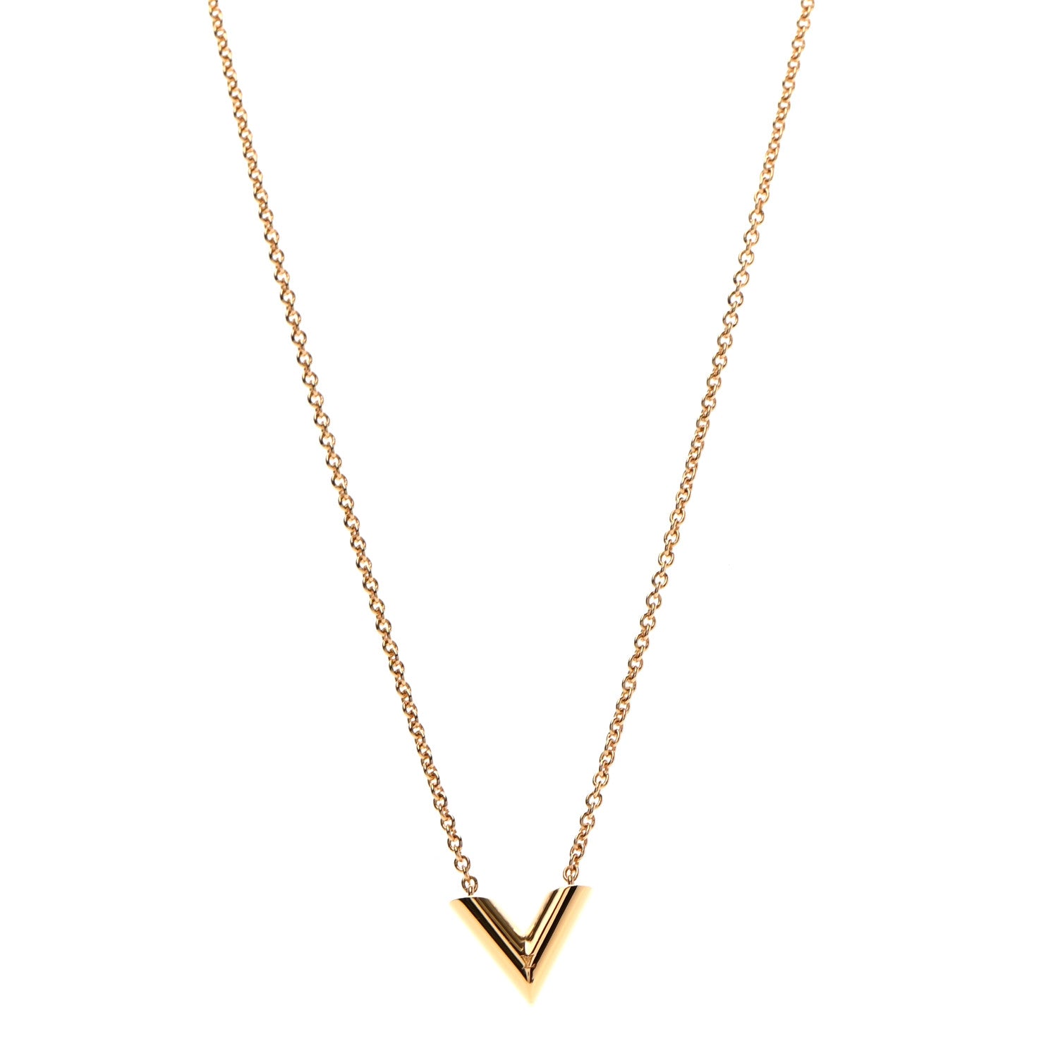 Louis Vuitton Essential V Necklace Gold 1 of 7