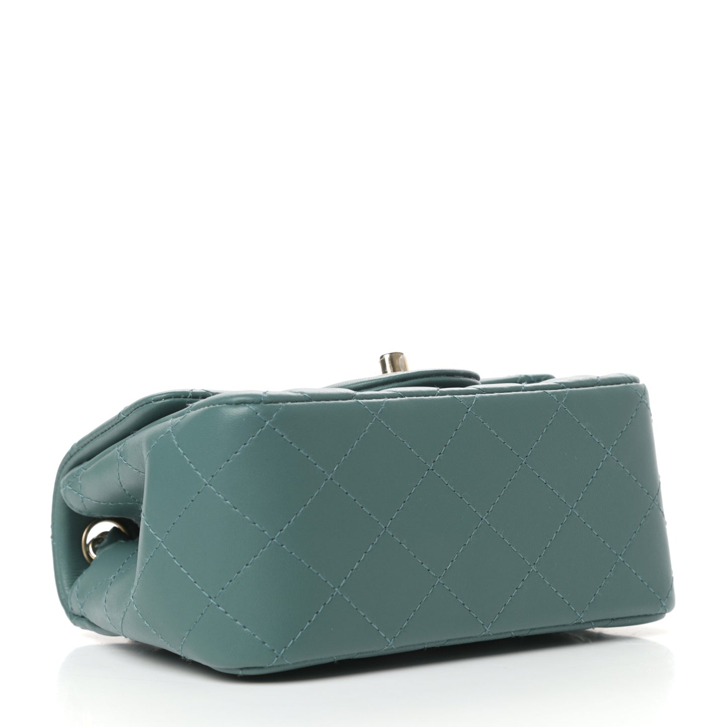 Lambskin Quilted Mini Square Flap Green