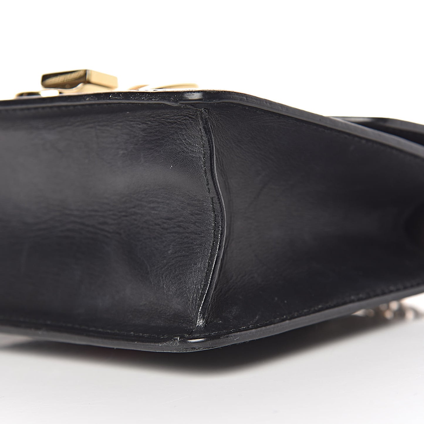 Calfskin Mini Sylvie Chain Shoulder Bag Black