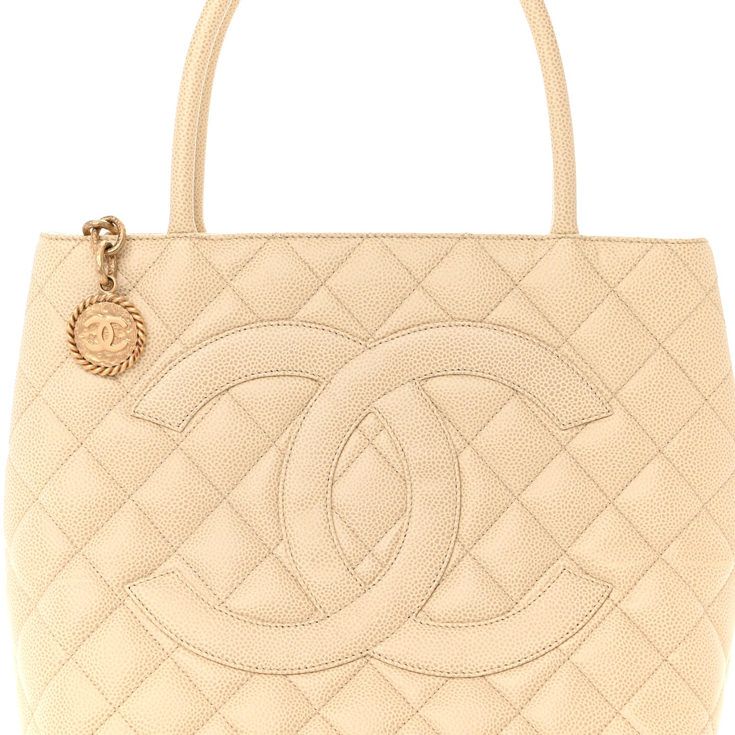 Chanel Caviar Quilted Medallion Tote Light Beige 8 of 15