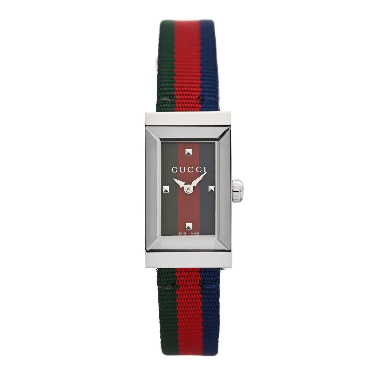 Stainless Steel Nylon 14mm Web G-Frame Quartz Watch Green