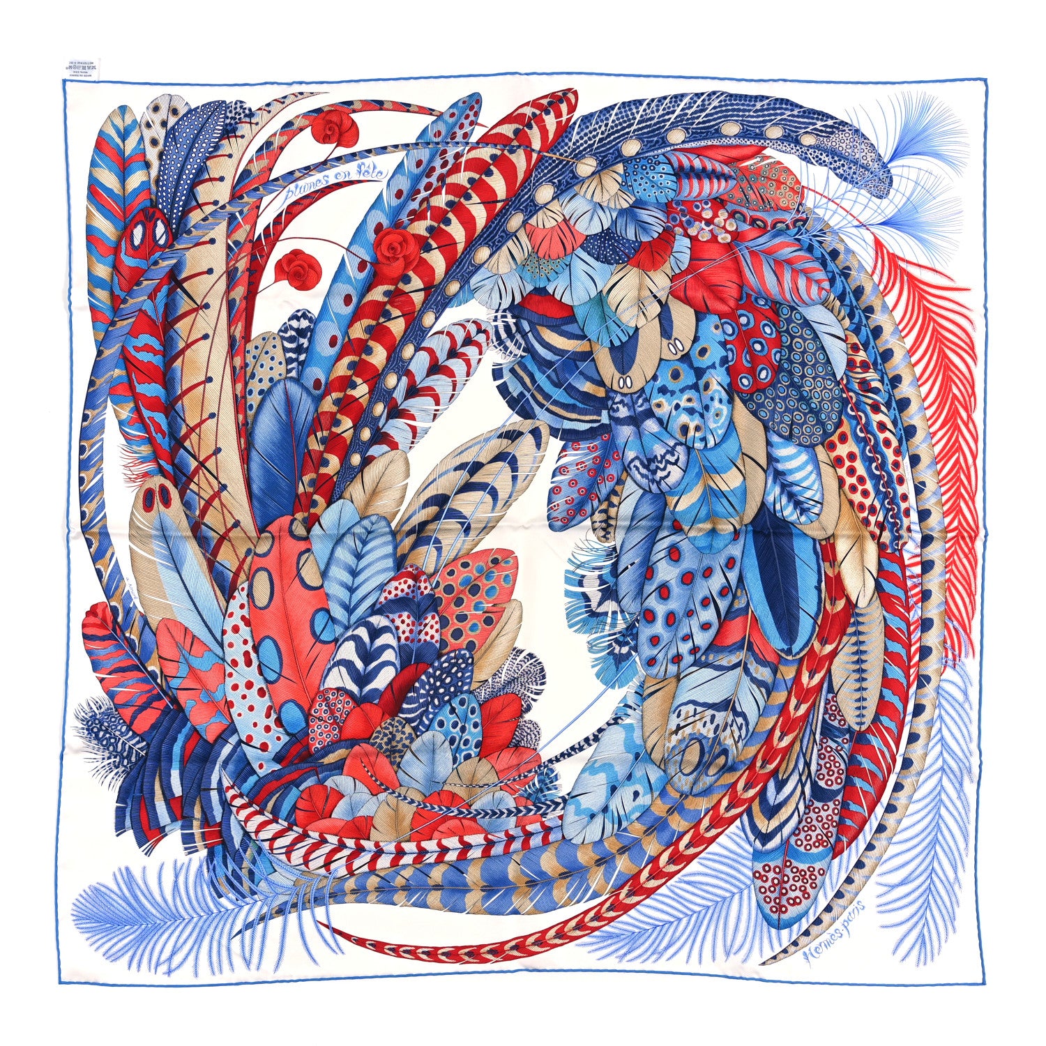Hermes Silk Plumes En Fete Scarf 90 1575335 – FASHIONPHILE