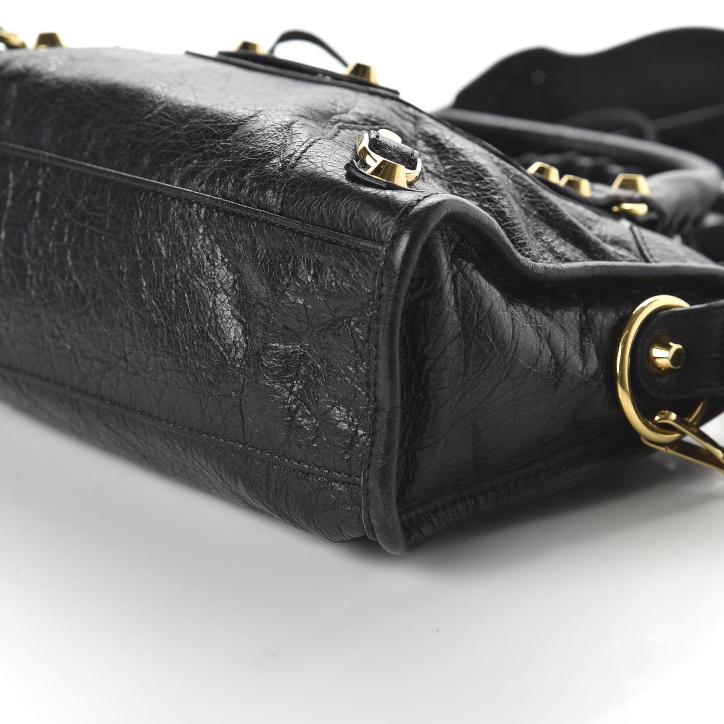 Agneau Classic Gold Hardware Mini City Black